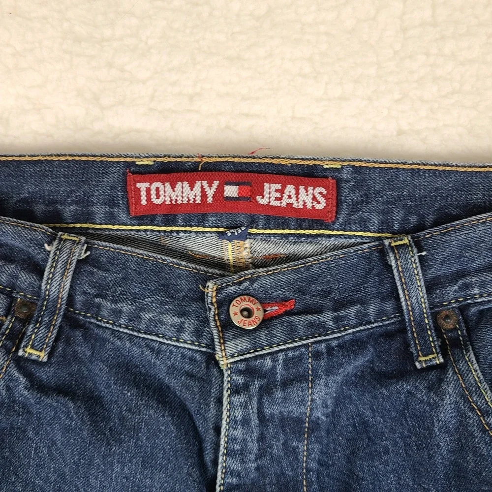 VTG Tommy Hilfiger Jeans Mens 34x32 Blue Straight Leg Utility‎ Denim MEXICO 02'